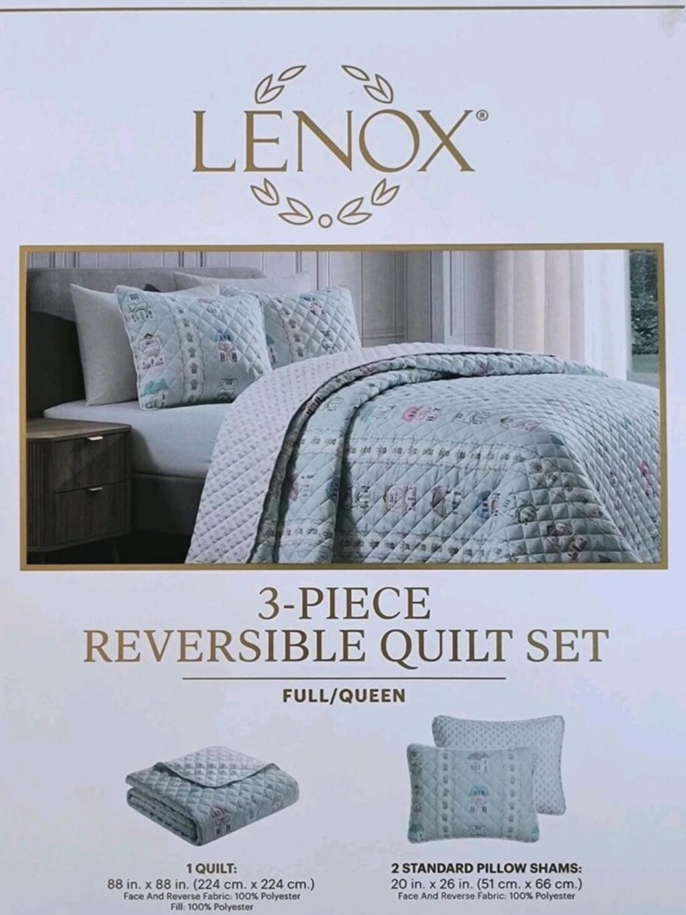 Lenox Spice Village | Full/Queen Size Reversible Quilted 3-Piece Set